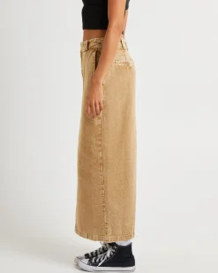 874 Denim Maxi Skirt Desert Sand