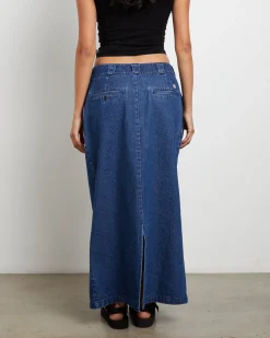 874 Denim Maxi Skirt in Stone Washed Indigo