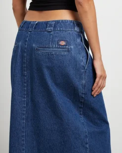 874 Denim Maxi Skirt in Stone Washed Indigo