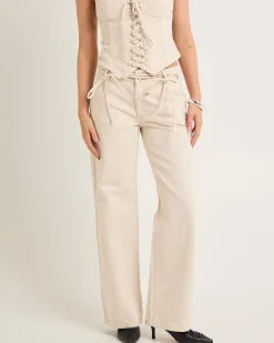 99 Low Baggy Tied-Up Denim Jeans