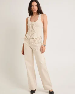 99 Low Baggy Tied-Up Denim Jeans