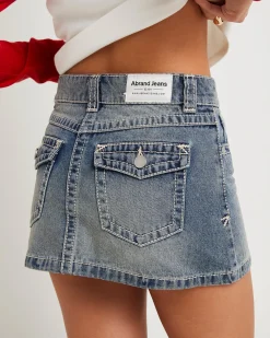 95 Mid Aline Denim Skirt Amber