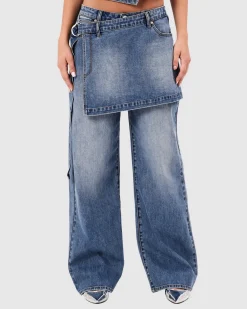 95 Mid Baggy Skirt Denim Jeans Dalia