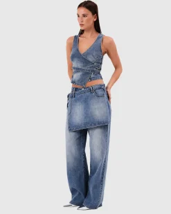 95 Mid Baggy Skirt Denim Jeans Dalia