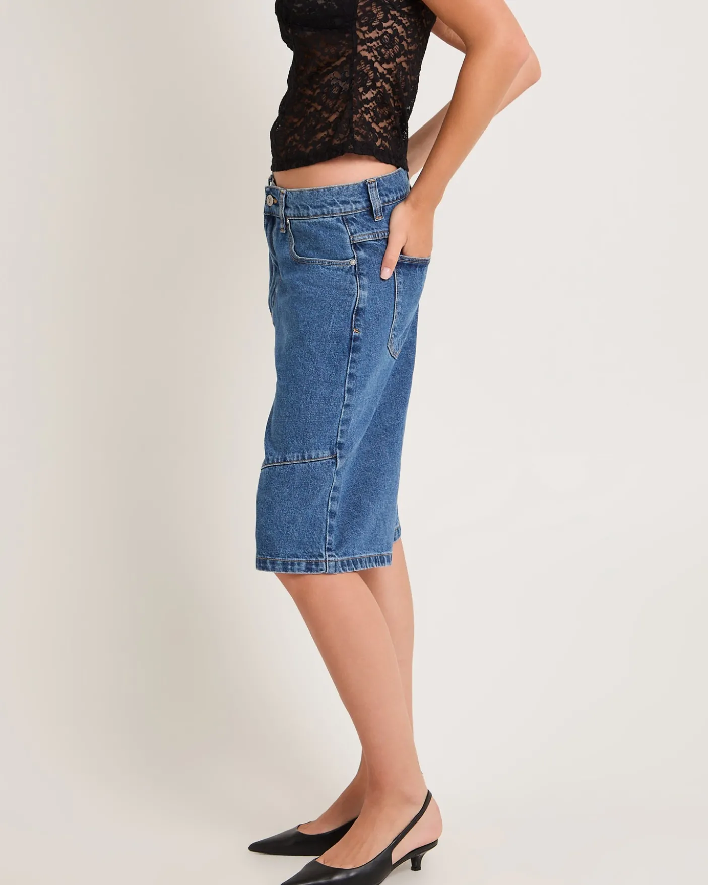 95 Super Baggy Denim Jorts Panels Bella