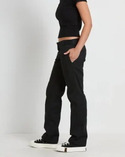 875 Washed Low Rider Pants in Black