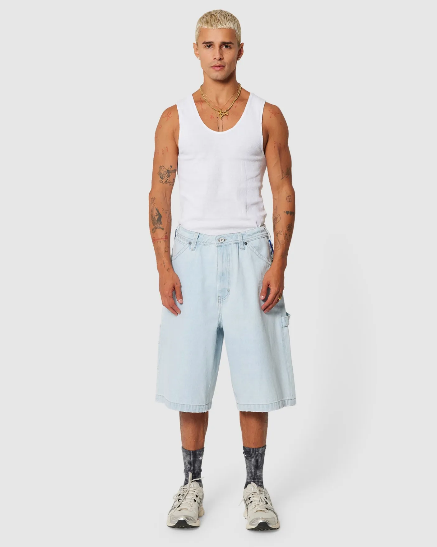 A6 Big Work Denim Shorts Hanks