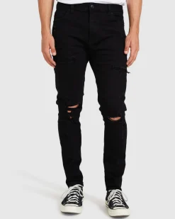 A Dropped Slim Turn Up Denim Jeans