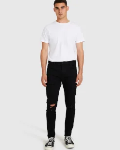 A Dropped Slim Turn Up Denim Jeans