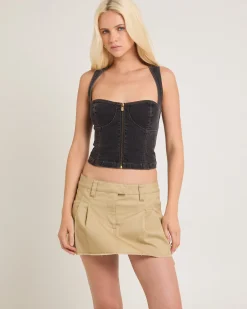 Abrand Denim Top Cara