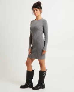 Acid Rave Rib Knit Mini Dress