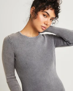 Acid Rave Rib Knit Mini Dress