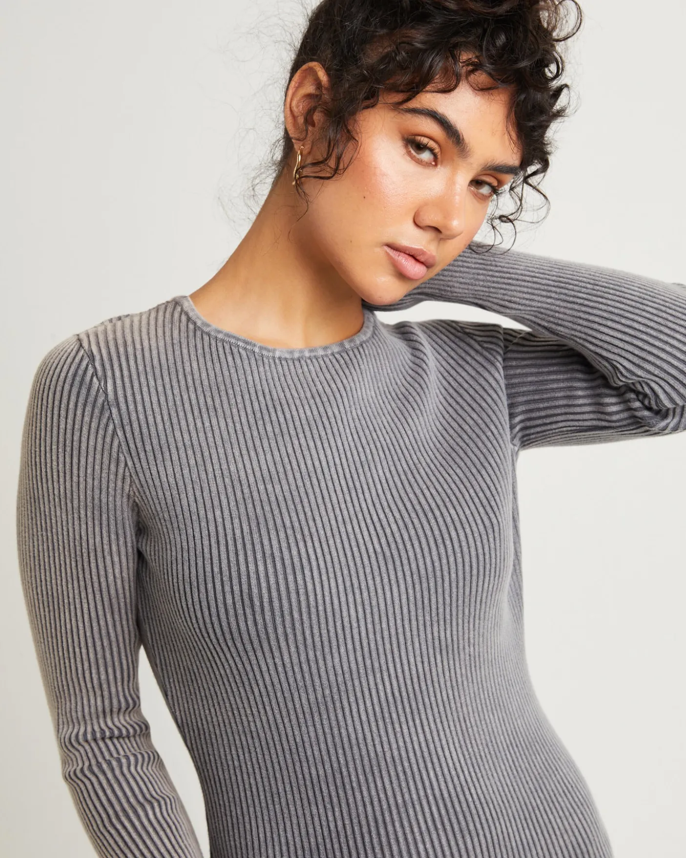 Acid Rave Rib Knit Mini Dress