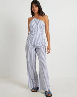 Adeline Pants in White Stripe
