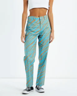 Adi Shelby Hemp Wide Leg Long Pants Blue Stripe