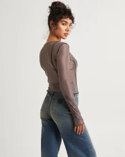Akio Mesh Long Sleeve Top