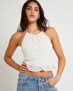 Alda Shirred Backless Top