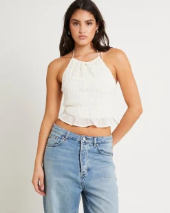 Alda Shirred Backless Top