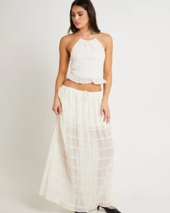 Alda Shirred Maxi Skirt