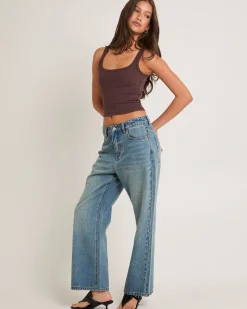Alexa Mid Rise Denim Jeans Petite Relaxed
