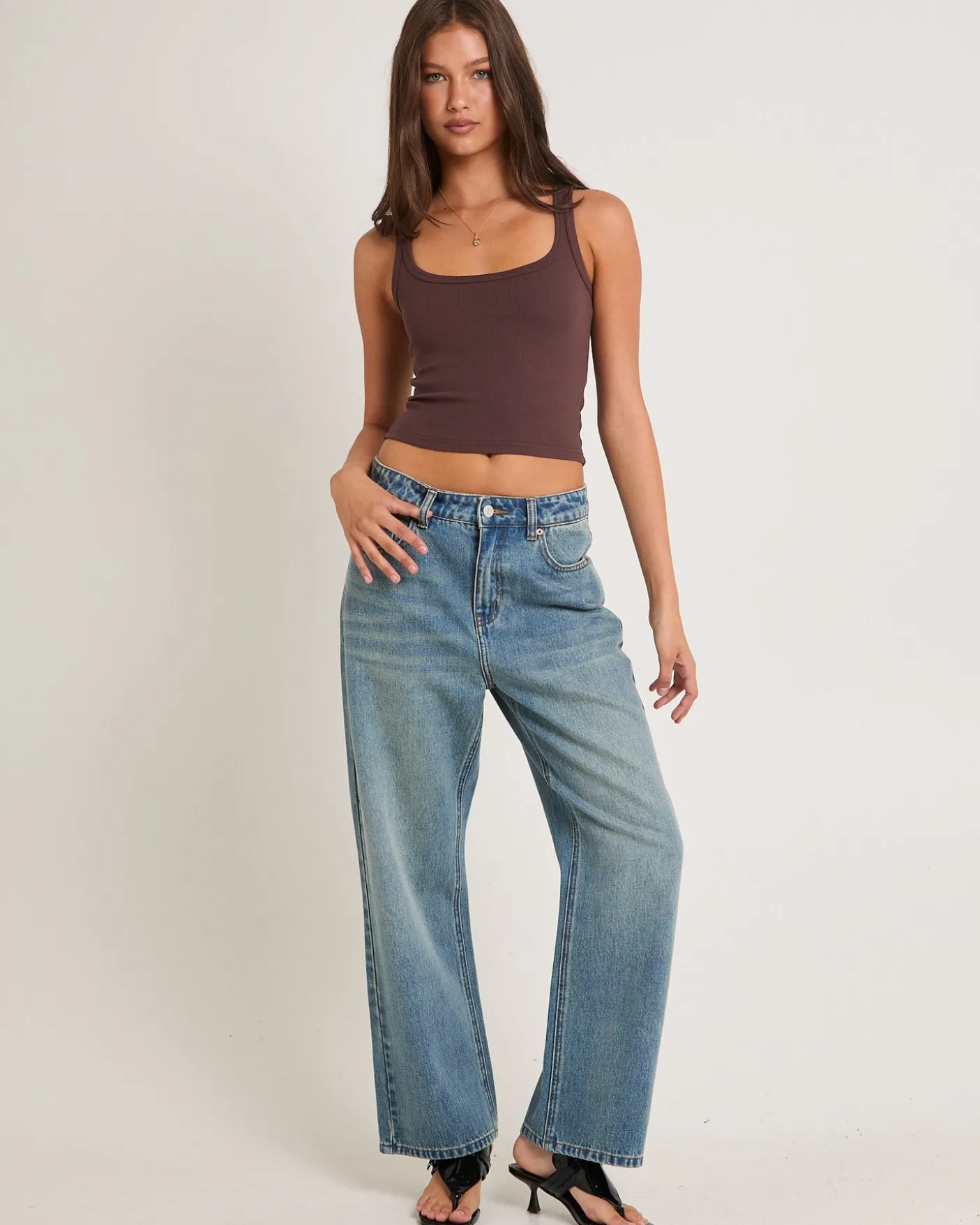 Alexa Mid Rise Denim Jeans Petite Relaxed
