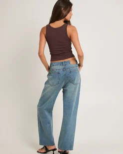 Alexa Mid Rise Denim Jeans Petite Relaxed