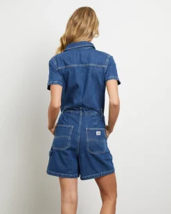 Alexis Denim Romper in Limited Blue