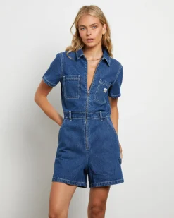 Alexis Denim Romper in Limited Blue