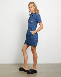 Alexis Denim Romper in Limited Blue