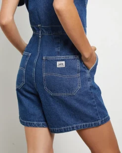 Alexis Denim Romper in Limited Blue