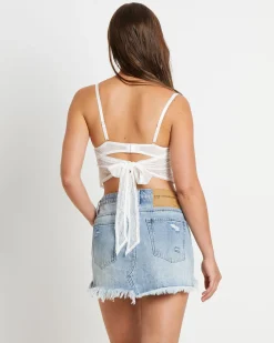 Alexis Lace Overlay Underwire Top in White