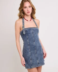 Allegra Denim Corset Mini Dress