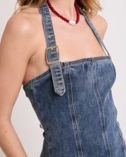 Allegra Denim Corset Mini Dress