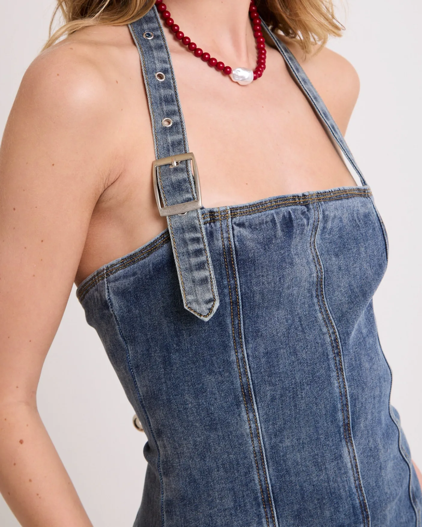 Allegra Denim Corset Mini Dress