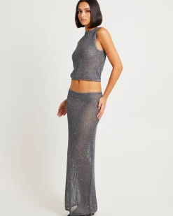 Alora Knit Sequin Maxi Skirt