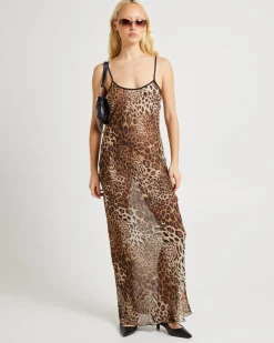 Alora Leopard Slip Maxi Dress