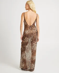 Alora Leopard Slip Maxi Dress