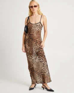 Alora Leopard Slip Maxi Dress