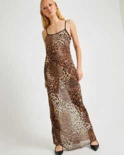 Alora Leopard Slip Maxi Dress