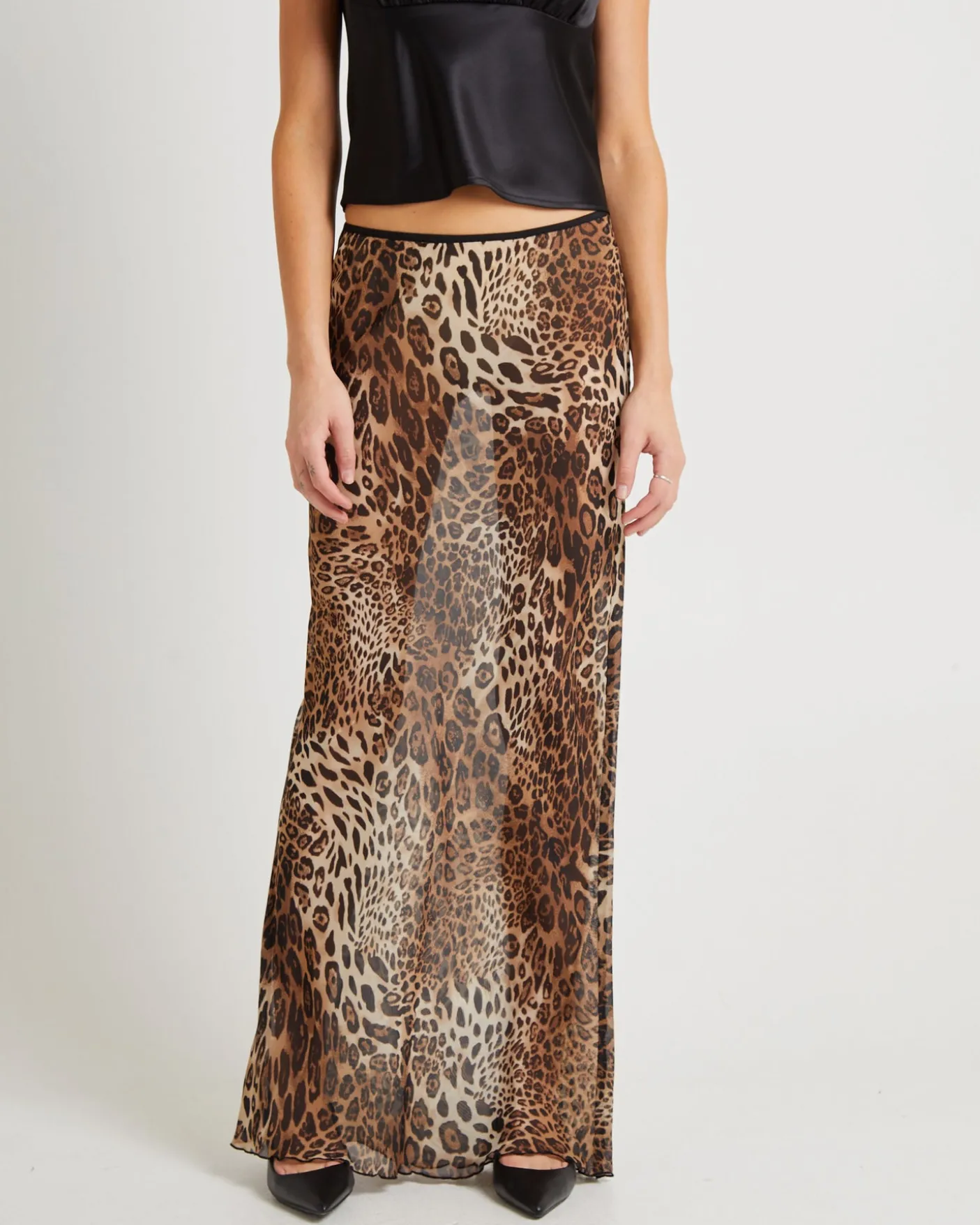 Alora Leopard Slip Maxi Skirt