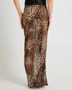 Alora Leopard Slip Maxi Skirt