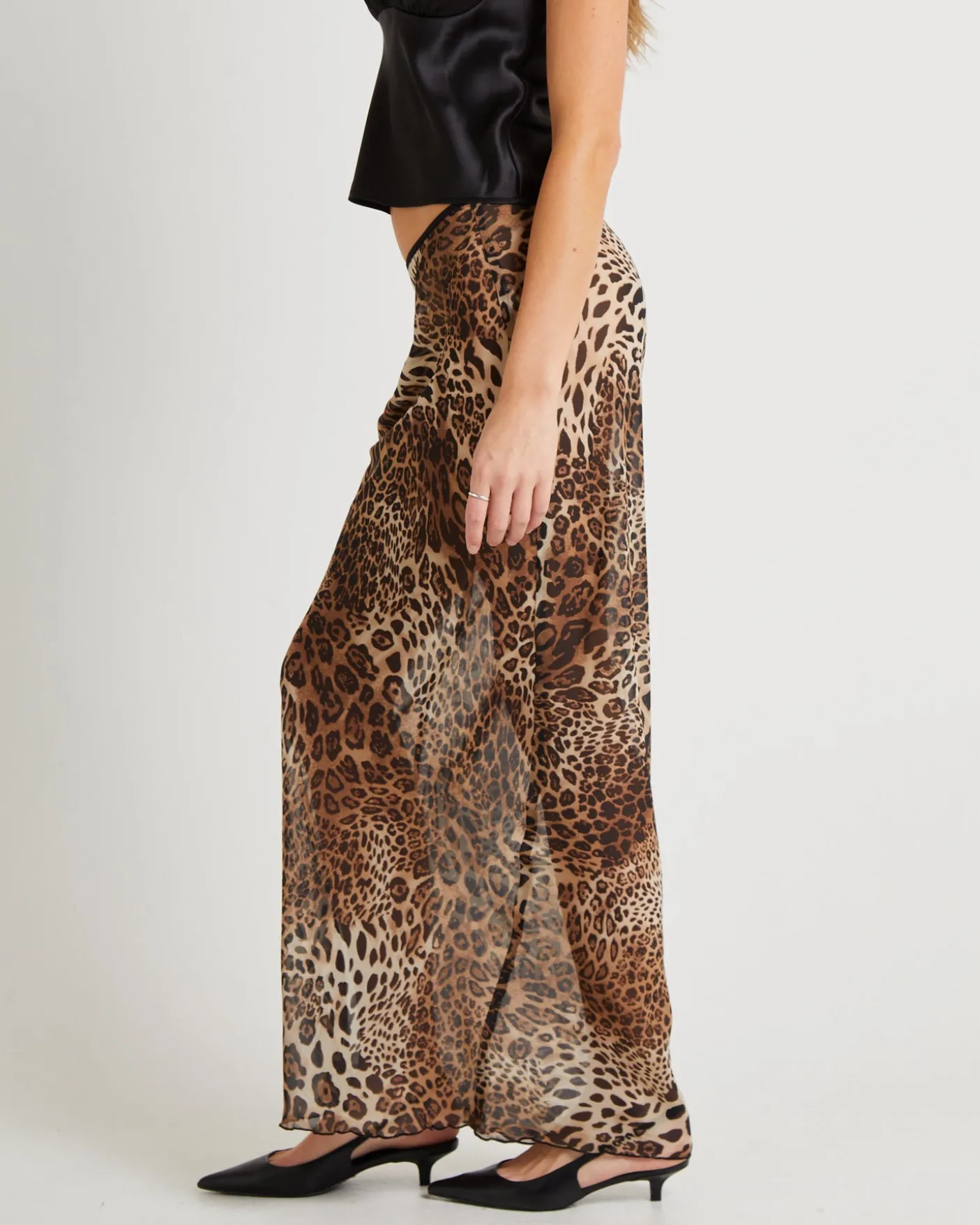 Alora Leopard Slip Maxi Skirt