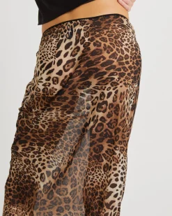Alora Leopard Slip Maxi Skirt
