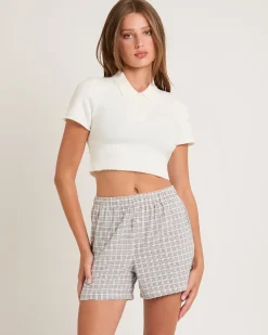 Amber Crop Polo Knit