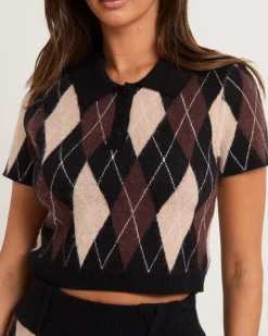 Amber Crop Polo Knit