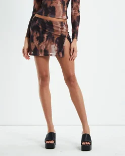 Amina Low RIse Split Mini Skirt Multi