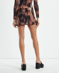 Amina Low RIse Split Mini Skirt Multi