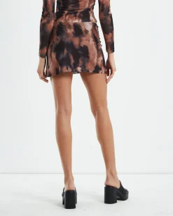 Amina Low RIse Split Mini Skirt Multi