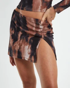 Amina Low RIse Split Mini Skirt Multi