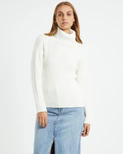 Amina Tie Back Boxy Knit Jumper White